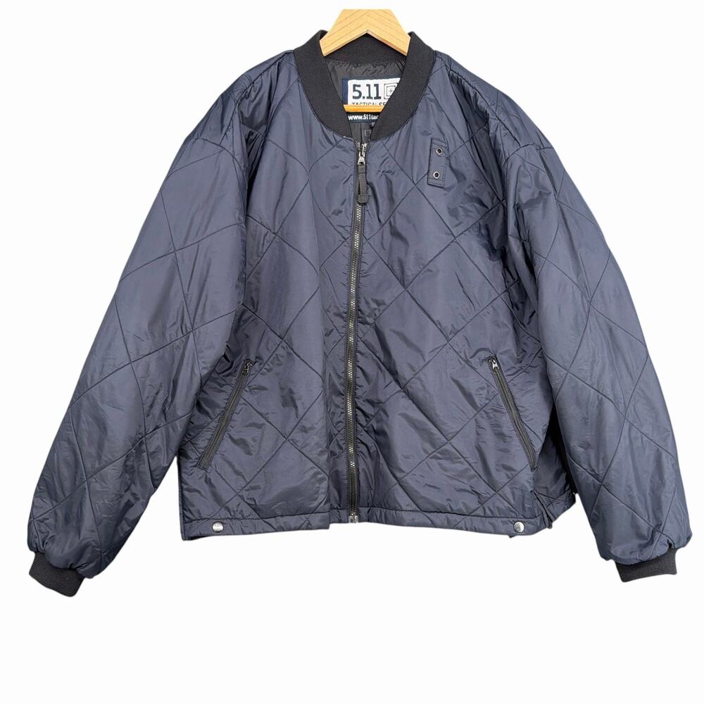 5.11 Tactical Bomber Jacket Mens Sz 2XL Navy Blue Quilted Liner Nylon Utility